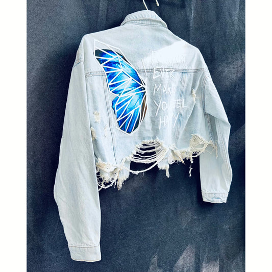 CROPPED GRAPHIC JEAN JACKET