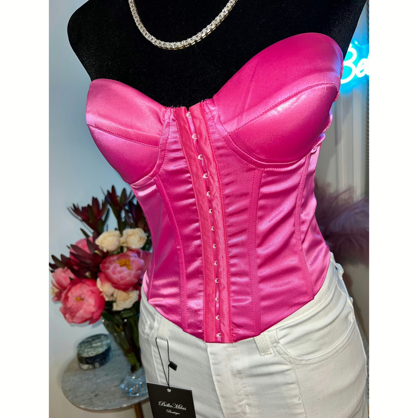 SATIN CORSET TOP