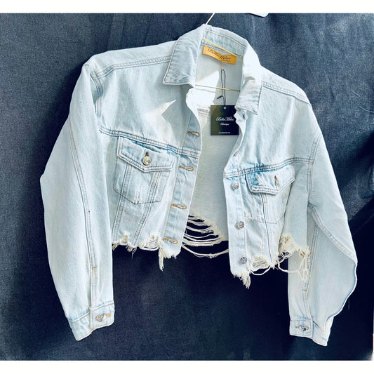 CROPPED GRAPHIC JEAN JACKET