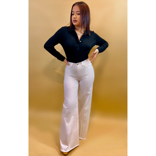 HIGH WAISTED JEAN PALAZZO PANT