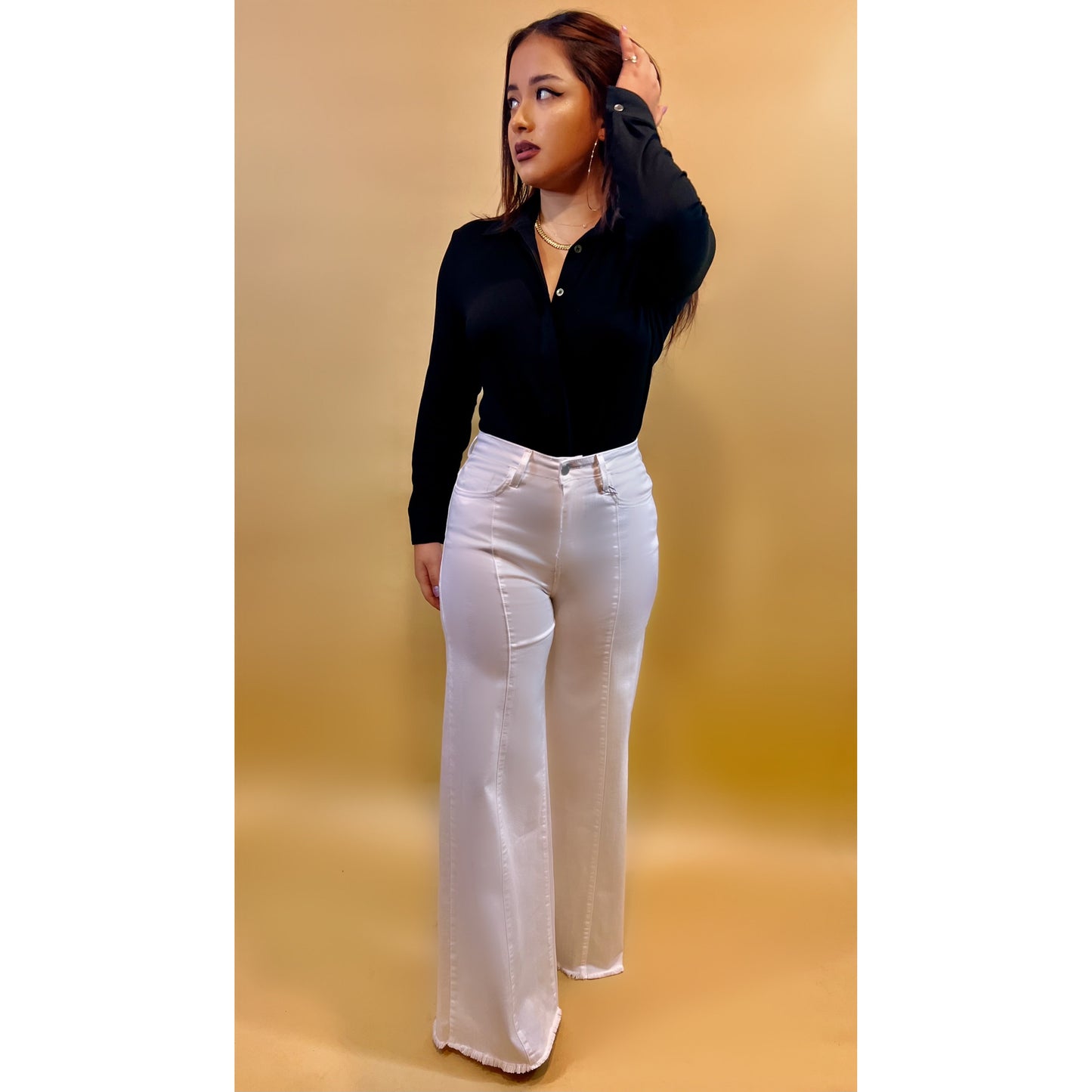 HIGH WAISTED JEAN PALAZZO PANT