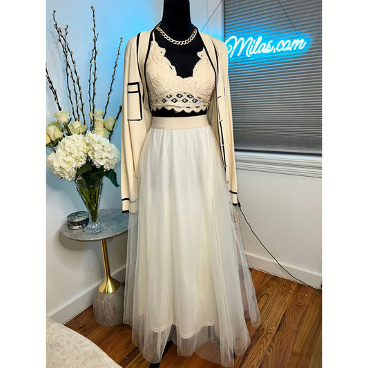 LONG MESH SKIRT